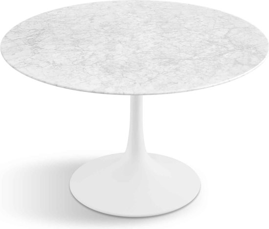 Table à manger Flute ronde en marbre Wit