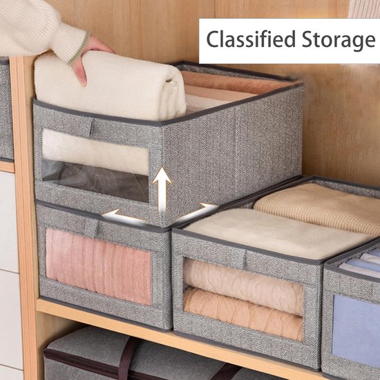 JAKAGO Opvouwbare kledingkast, opbergdozen, set van 4, superieure stoffen garderobe-opbergorganizer, 39 x 29 x 20 cm, kledingladenorganizer voor kleding, shirts, broeken, handdoeken, speelgoed