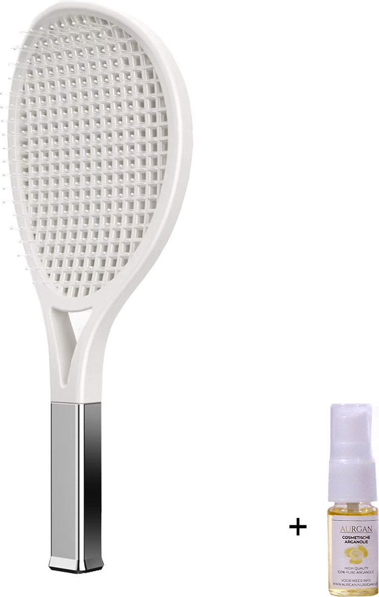 Aurgan Racket Haarborstel - inclusief 10ml - comfortabel en stijlvol - antiklit kam