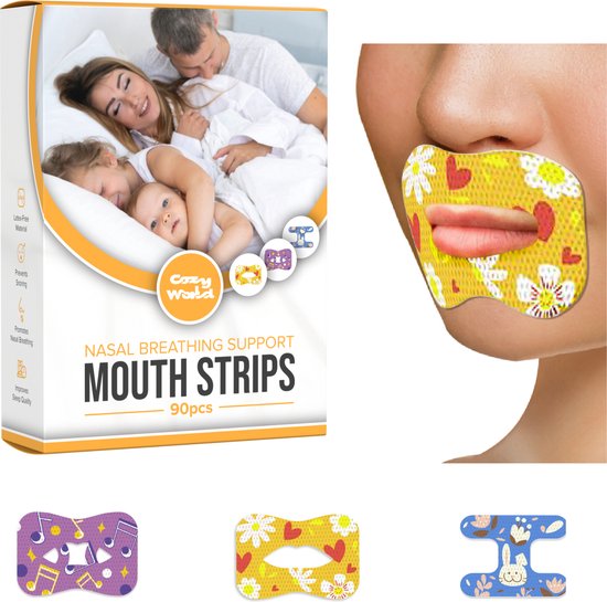 Foto: Cozy world mond tape 90 stuks 3 verschillende soorten inclusief e book volwassenen en kinderen voordeelpakket myotape anti snurk slaaptape slaapverbetering slaap kaaklijn trainer mondpleister antisnurkstrips