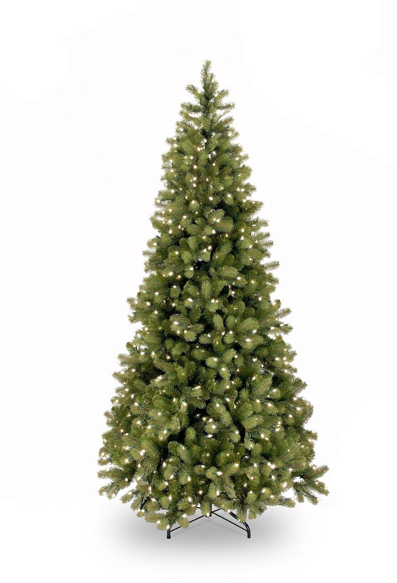 Bayberry kunstkerstboom smal - 183 cm - groen - Ø 97 cm - 764 tips - 350 ledlampjes - metalen voet