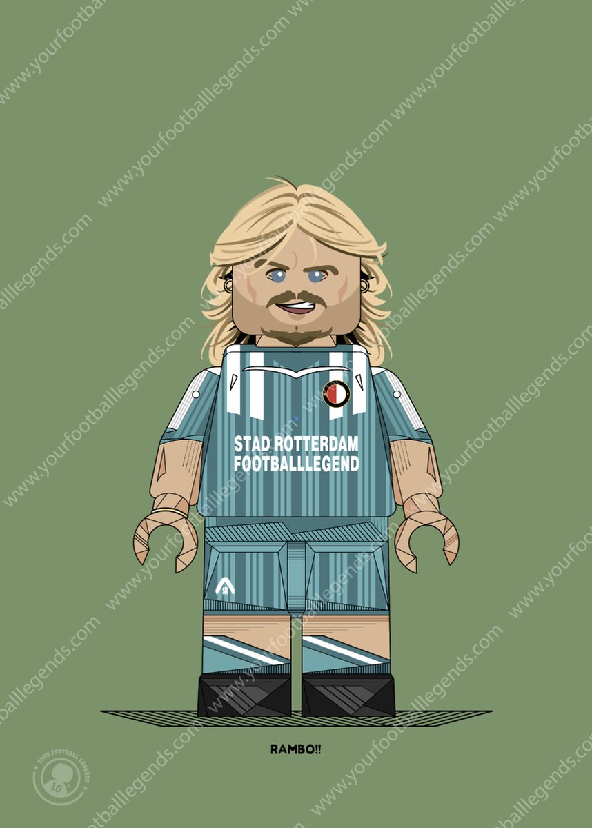 Poster John de Wolf - A4 297x210mm - Rotterdam Voetbal- Your Football Legends - Voetbal Posters