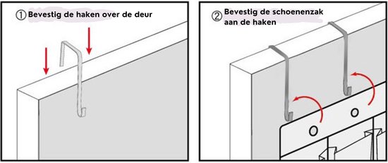 Hangende schoenenzak voor aan de deur – 24 vakken – Witte schoenen organizer – Deur opbergzak voor schoenen