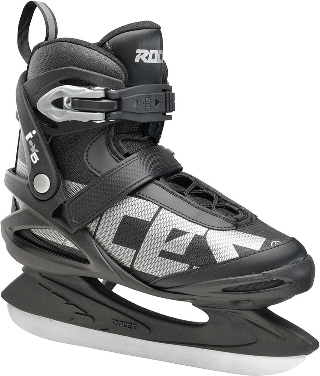 Roces - Icy 5 - IJshockeyschaatsen - Schaatsen Heren - Zwart Zilver - Thermo Fit Voering & Verstevigde Enkelsteun - Maat EU 44