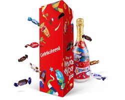 Celebrations Fles in Giftbox met tekst "Gefeliciteerd" - 312 Gram smaken mix - Chocolade - Champagnefles