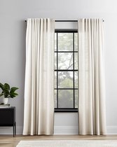 Bol.com HOOMstyle kant en klaar gordijn met haakjes Ivy - Inbetween - Met plooiband - 140x270cm - Off White aanbieding