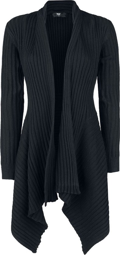 Black Premium by EMP Zwart gebreid vest met sjaalkraag - Dames - S