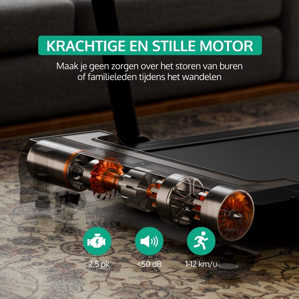 Afbeelding 3 van Dreaver X250 Loopband - Inklapbaar - Hellingshoek - 1-12km/u - Wandelband - Walking Pad - Opvouwbare Loopband - Walkingpad - Treadmill - Loopband Elektrisch