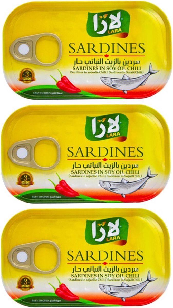 Lara Multipak Sardines Chili in blik 3 x 125 Gram