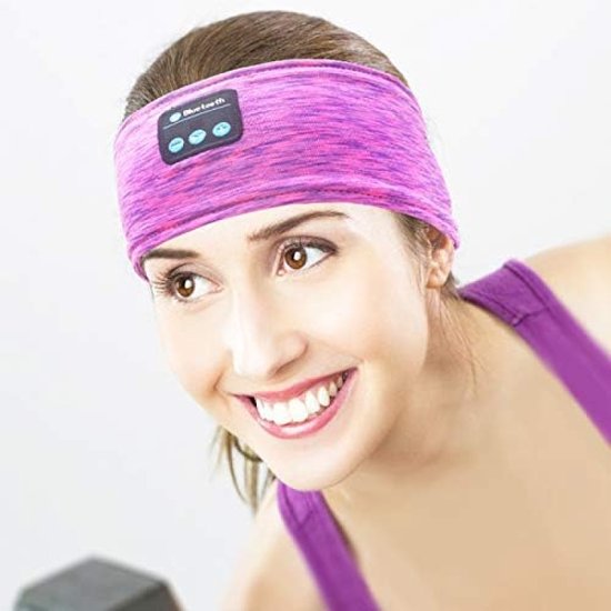 HaetFire Draadloze Slaap Hoofdband Hoofdband, Muziek Hoofdband Slaap Oogmasker Zweetband Hoofdtelefoon met Ultradunne Stereo Speakers Mic voor Vrouwen Mannen Running Workout Yoga Reizen