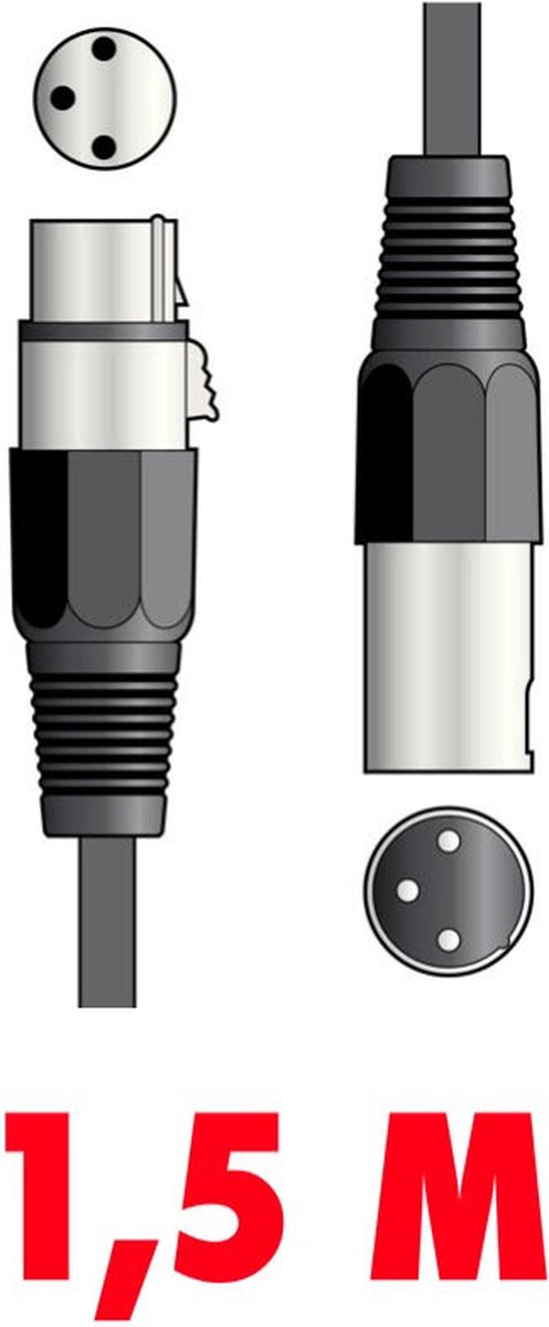 Chord XLR0150 budget XLRM - XLRF kabel 1.5m