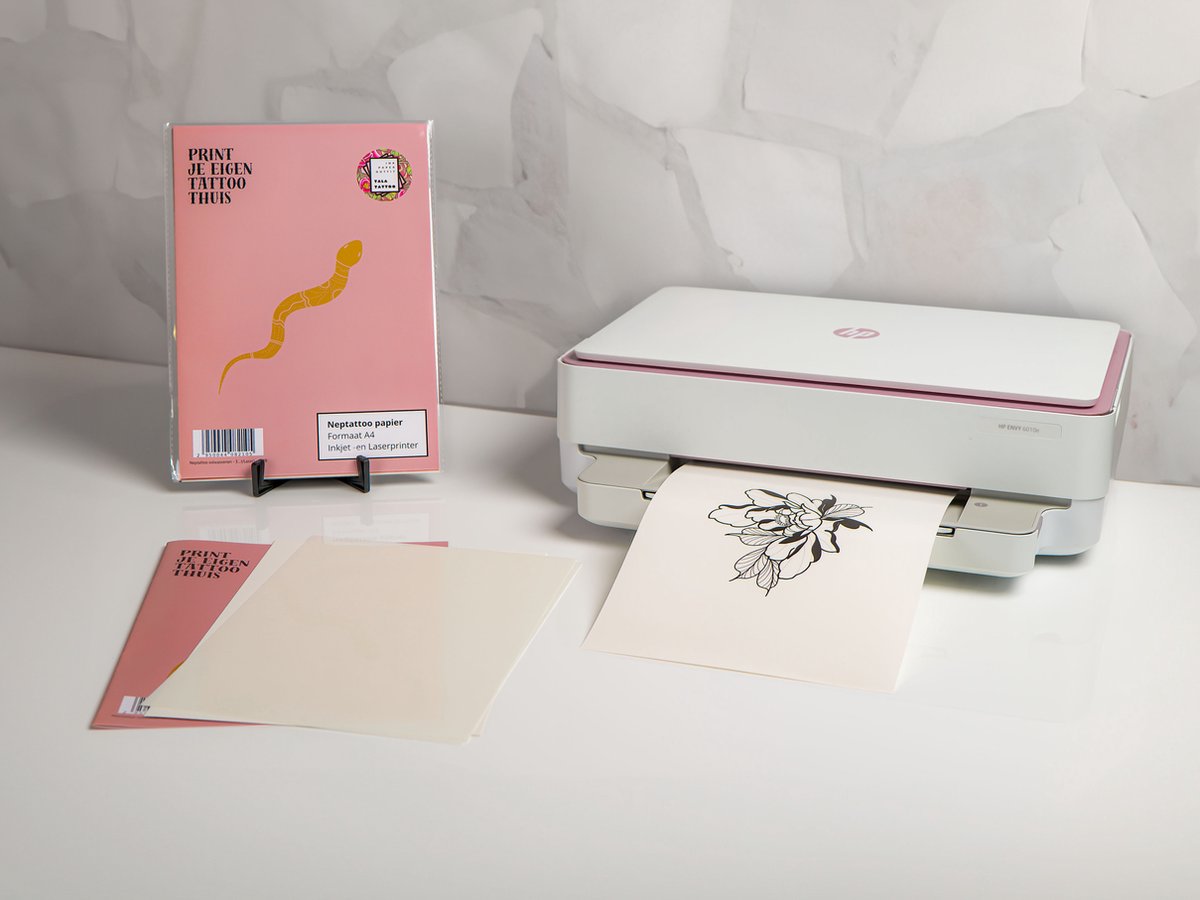 Neptattoo volwassenen - zelf tattoo maken - 3 vellen A4 nep tattoo papier - tijdelijke tattoo volwassenen - plak tattoos volwassenen - zelf design printen (Inkjet/Laser) — afbeelding 4