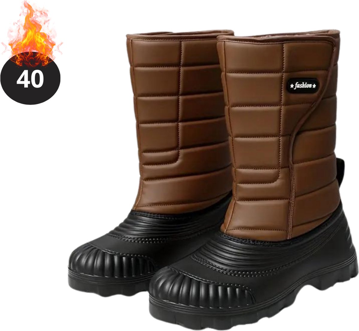 Nivard Snowboots Sneeuwschoenen Sneeuwboots Heren Wintersport Ski Skischoenen – 40 Antislip Winter Bruin