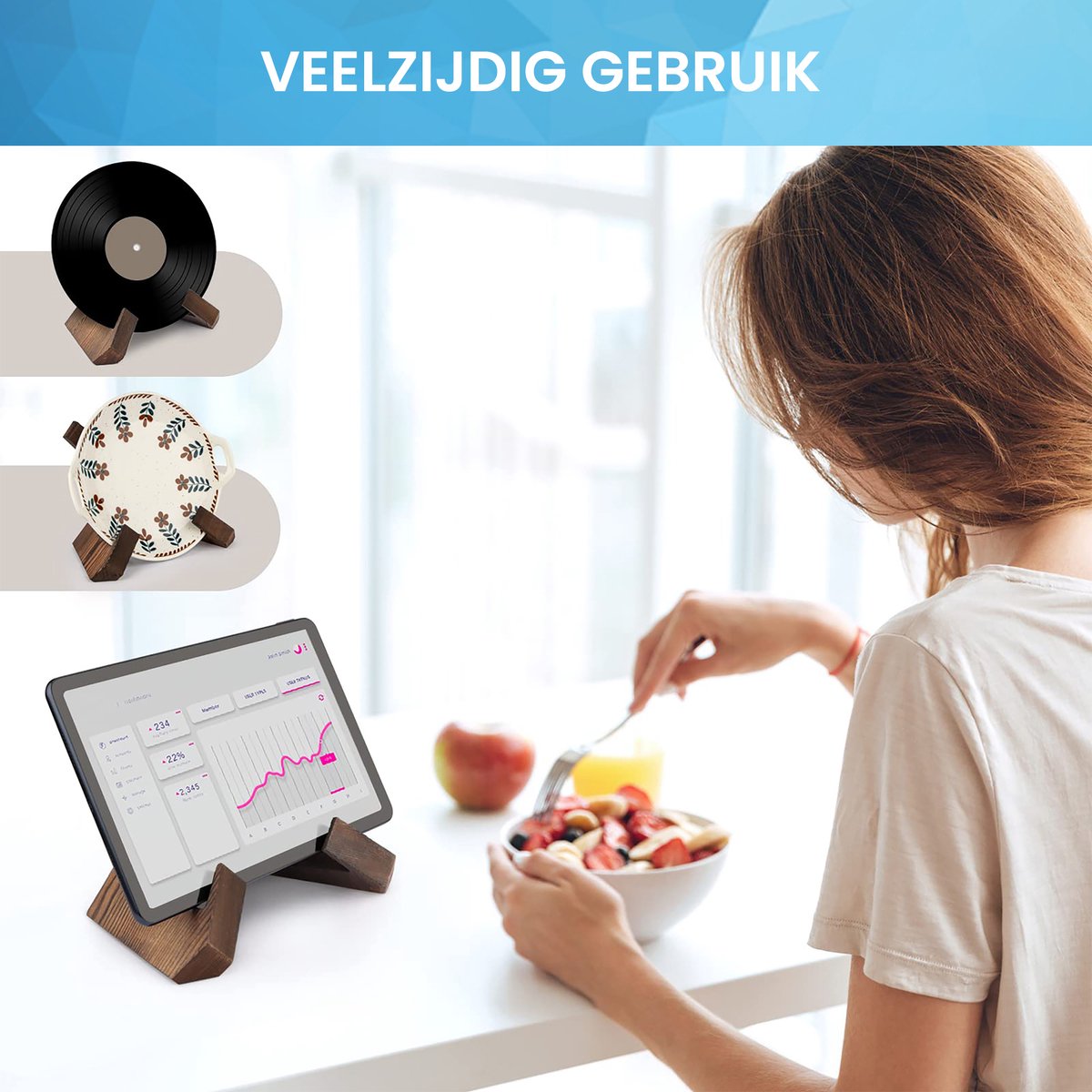 YONO Luxe Boekenstandaard Hout - Boeken Houder - Kookboek Standaard - Compact en Duurzaam — cadeau in Kookcadeaus - foto 8