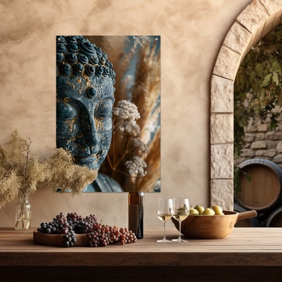 Affiche de jardin transparente - Affiche Bouddha - Posters de jardin Sculpture - Extérieur - Clôture de peinture extérieure - Décoration de Jardin pour l'extérieur affiche de jardin 100x150 cm