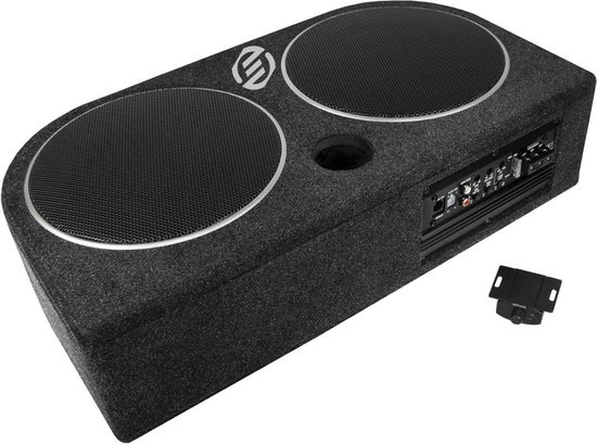 Fetcoi 8 600W Actieve Auto Subwoofer Stereo-versterker Met Slim Metalen Behuizing, Zwart
