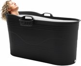 HelloBath® - Bath Bucket XL (Basic) - Zwart - 122 cm - Zitbad voor volwassenen - IJsbad - met rekbare Afvoerslang tot 3 meter