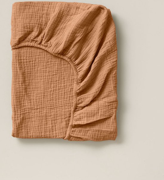 Petite Amélie Aankleedkussenhoes caramel 50x70cm - mousseline katoen — afbeelding 2