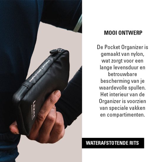 Lezyne Pocket Organizer Loaded Road - Compacte fietstas met Lezyne Power Lever, Classic Tubeless Kit, Multi Tool Rap II 6, Twin Speed Drive & 1 x Co2 Patroon 20 gr - Nylon - 15x7.6x2 cm - Zwart van Lezyne — afbeelding 3
