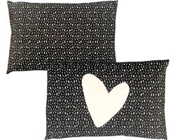 Buitenkussens COMBI DEAL 2 STUKS (binnen & buiten) - tuinkussens - tuin - tuininrichten - sierkussen - Goede dag - zwart hart - 40x40cm - met tekst - tuinkussen - sierkussen