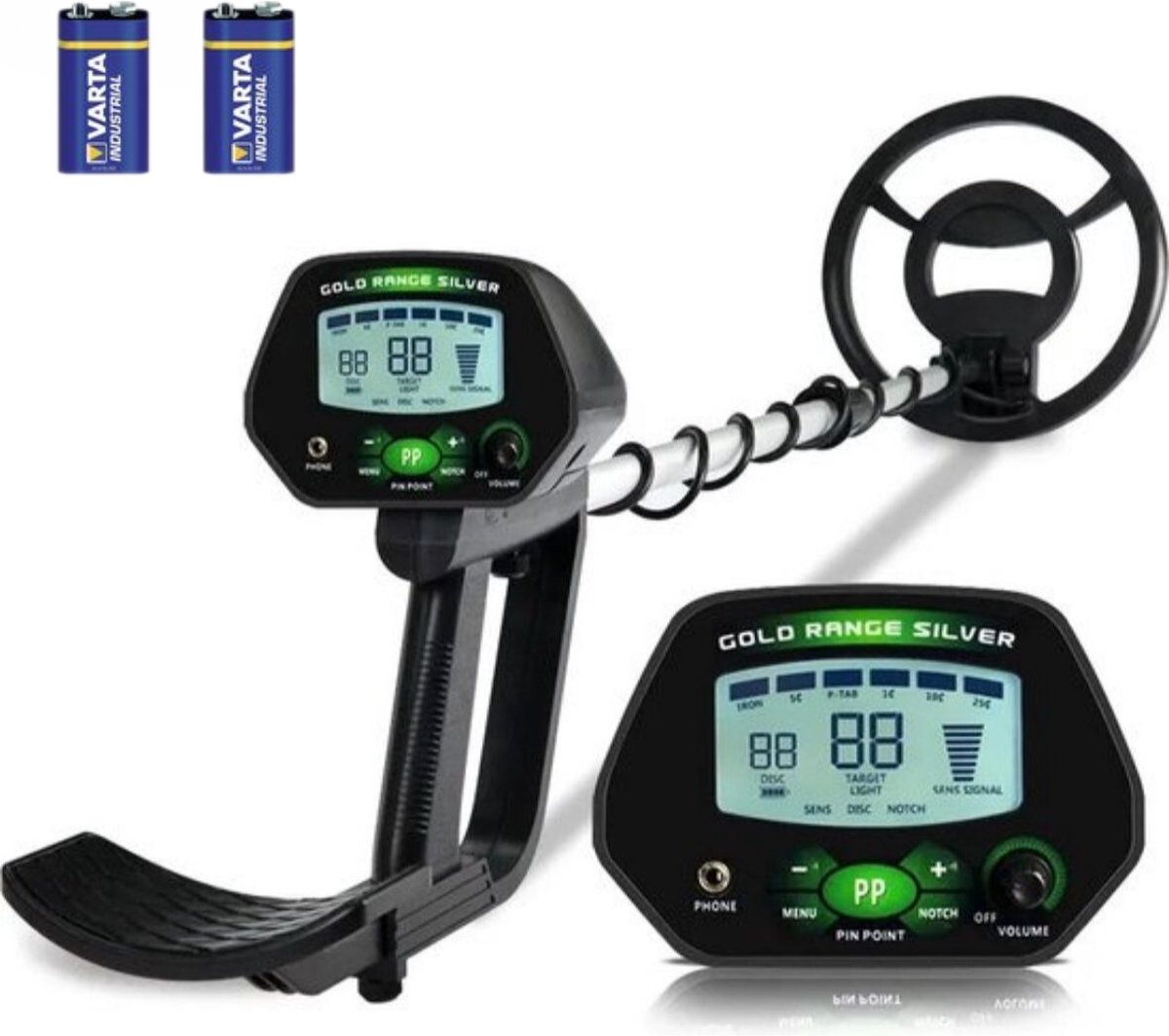 Metaaldetector voor Kinderen en Volwassenen (Incl. Batterijen) met Verstelbare Steel - Digitaal LCD Scherm - Professioneel en Waterbestendig