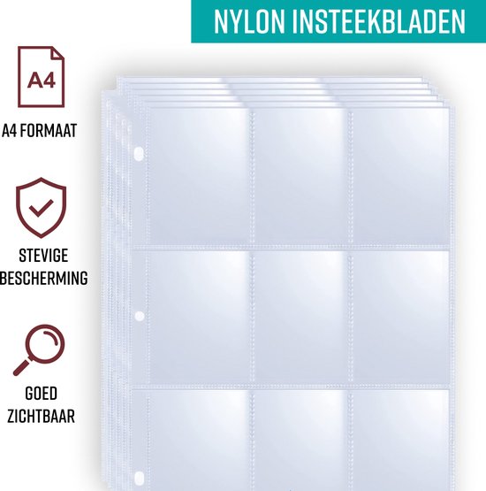 Kaartenmap, 400 vakken, verzamelkaartenmap, extra groot, 4 vakken, ruilkaartenalbums met hoes