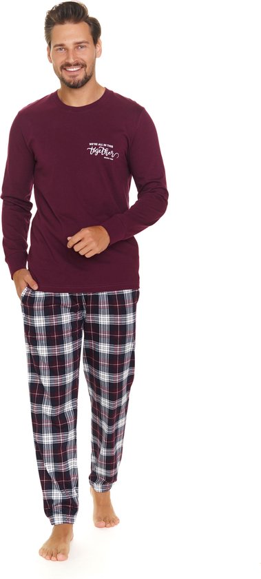Doctor Nap Pyjama Homme Manches Longues Pantalon Long Hiver Noël Assorti Famille Famille Together Bordeaux PMB.7101 L