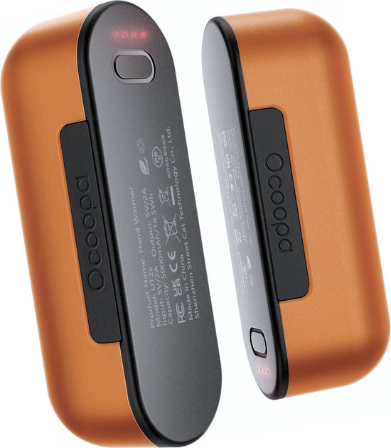 Handwarmers Oplaadbaar - Ocoopa UT2s Pocket Heater - Tot 14 Uur (2*7) Warmte - 4 Warmte niveaus (39 - 52C°) - Premium 2-delig Magnetisch Design - 2in1 Powerbank (2*5000 mAh) - Herbruikbare Handwarmers - Oplaadbare Handverwarmer - TikTok