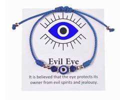 Akyol - Evileye – evil – eye – blauwe evileye – armband– unisex – geluk – bescherming – boze oog ketting - turkse oog - nazar - cadeau voor vriendin - blauwe oog armband – vrienden armband