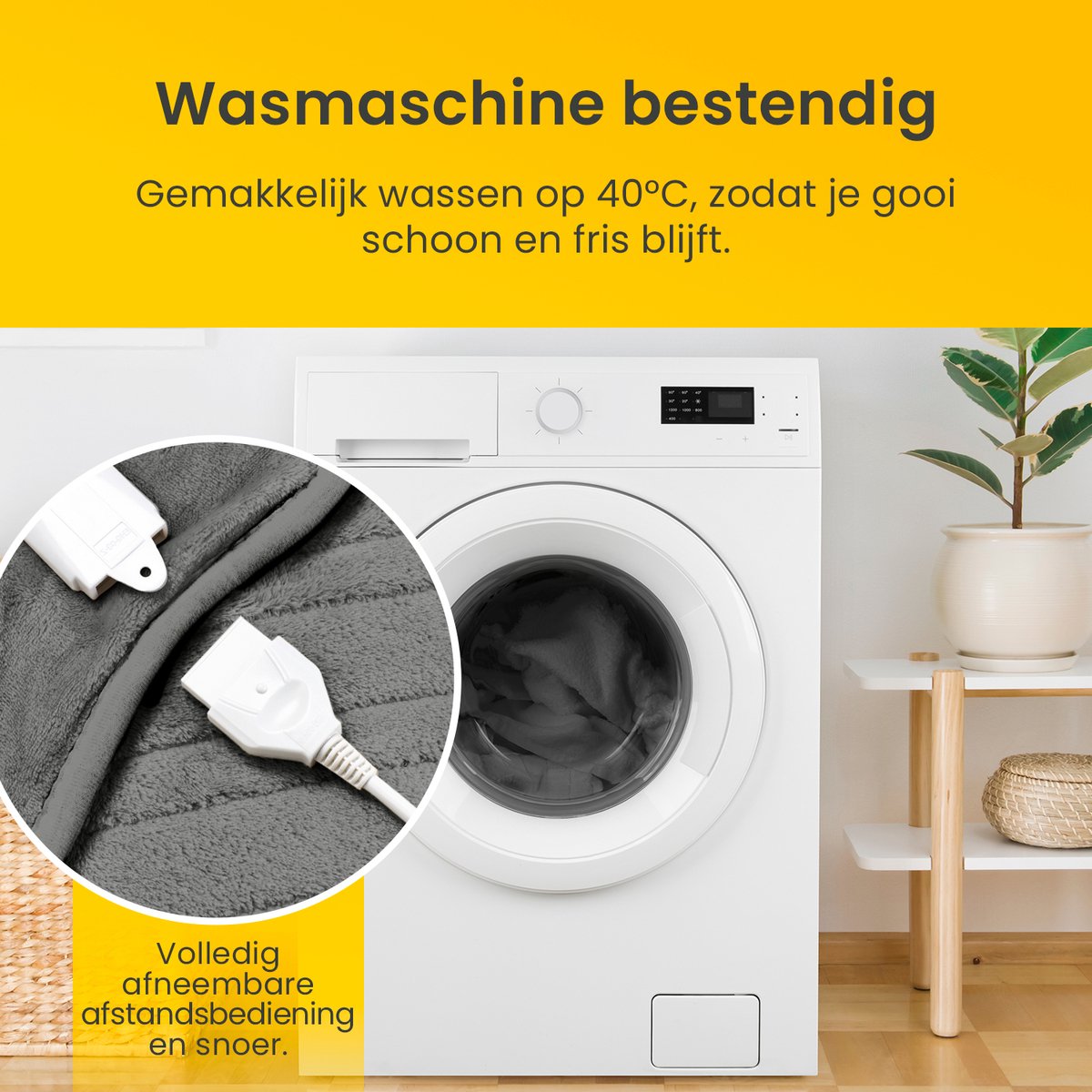 Cosi Home – Luxe Elektrische Deken – 180 x 130 cm Warmtedeken met 10 Warmtestanden, 10-Uurs Timer en Oververhittingsbeveiliging – Machinewasbaar – Grijs – foto 6