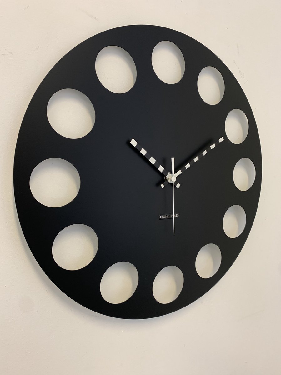 ChantalBrandO Wandklok MARAVAL Black XL Modern Design