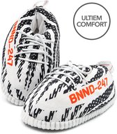 Sneaker Sloffen - Wit - Zwart - Gestreept - Zebra - One Size - Fits All - Comfy - Unisex - Sloffen - Pantoffels