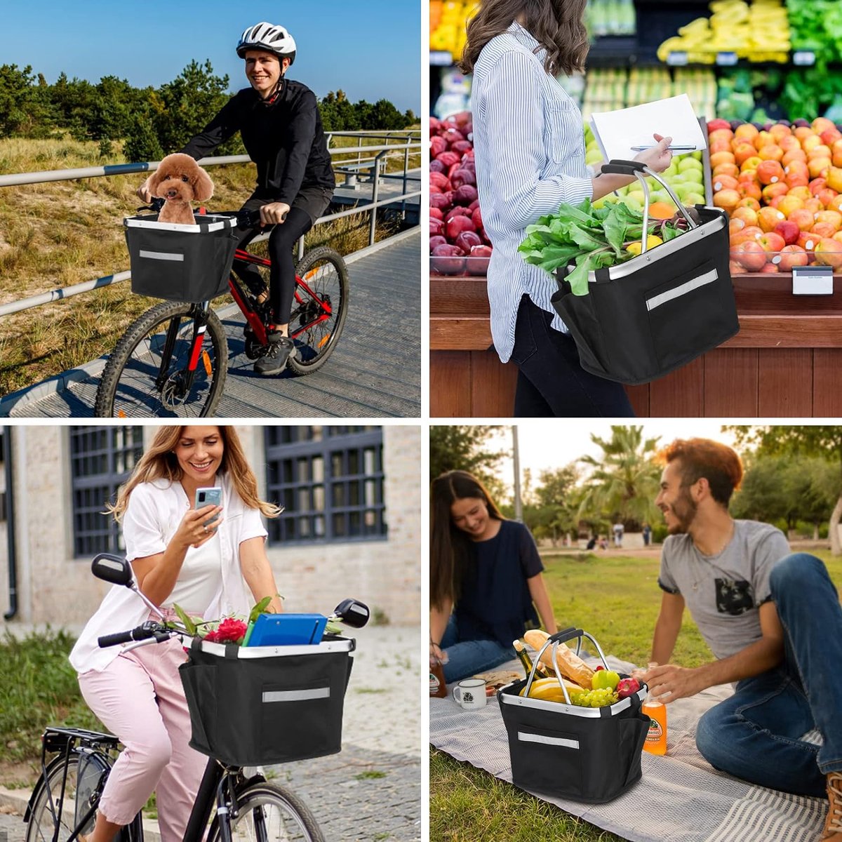 Clord - Fietsmand - Opvouwbaar - Afneembaar - Waterdicht - Voor Stuur - Geschikt voor Huisdieren