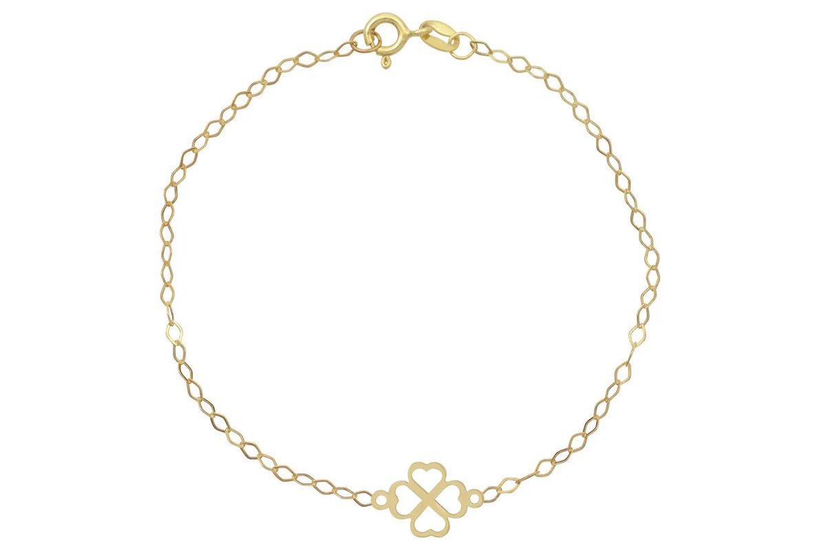 Baby/Kinder Armband Klavertje 14K Goud