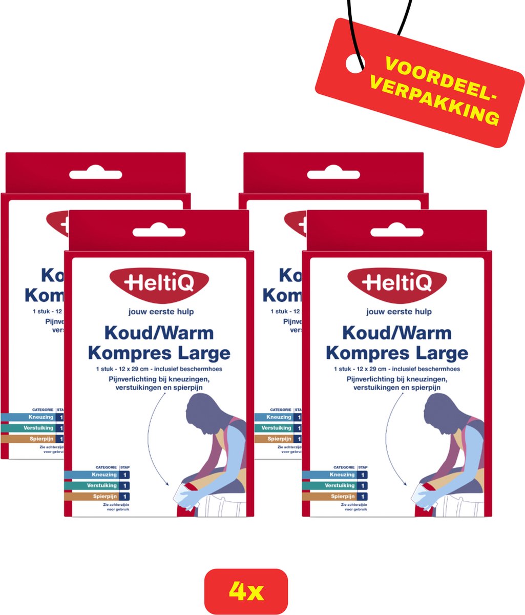 Goedkoopste 4 x HeltiQ Koud/Warm Kompres Large - Voordeelverpakking