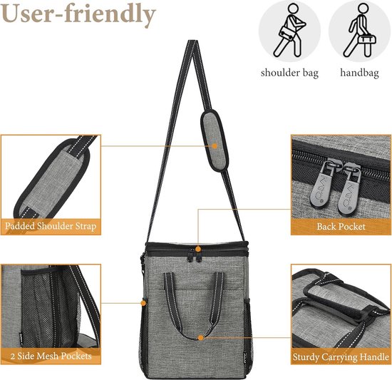 Koeltas gevoerd met handvat en schouderriem voor wijn- en bierfles - picknickmand voor reizen - vrouwen/mannen bottle bag van KOEL — afbeelding 5