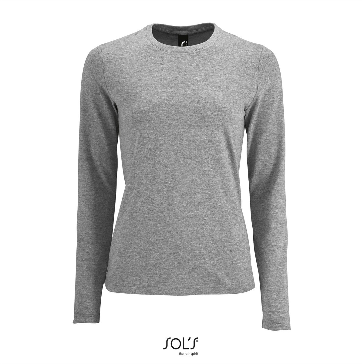 SOL'S Women´s Long Sleeve T-Shirt Imperial L02075 - Grey Melange - M