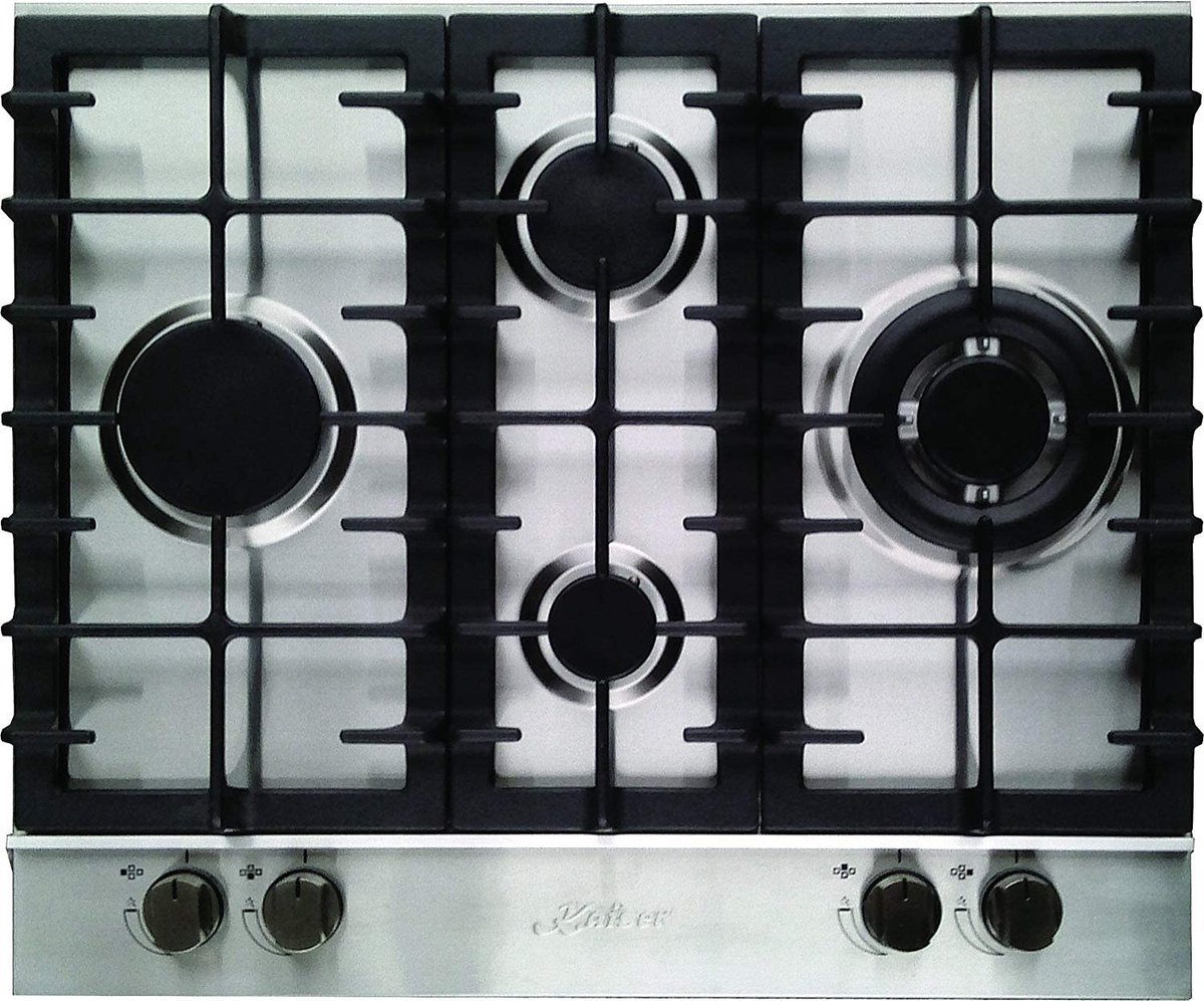 KAISER Gaskookplaat KG 6364 60 cm, roestvrij staal Inbouwkookplaat 3,8 kW WOK