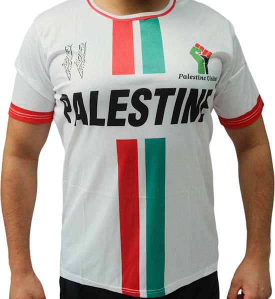 Foto: Palestine united voetbal t shirt unisex wit palestina united football jersey maat s