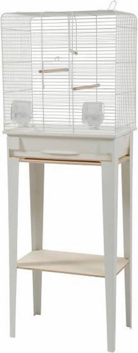 Zolux vogelkooi chic loft met meubel wit 124x445x28 cm