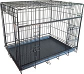Adori Bench Met 2 Schuifdeuren Zwart - Hondenbench - 91x61x69 cm