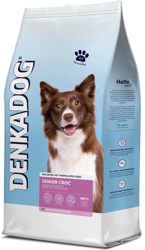 Denkadog Senior Croc Rund&Vis&Rijst - Hondenvoer - 12.5 kg