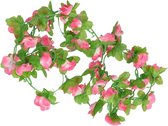 Fiets bloemenslinger - roze - stuur of frame versiering - 220 cm - bloemen