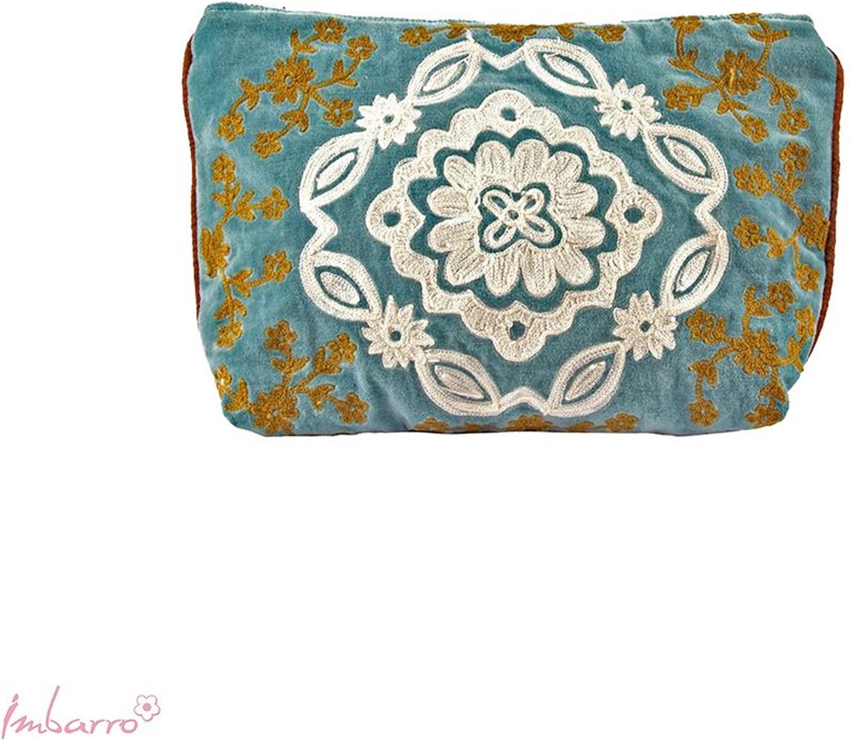 Imbarro - Pouch - Toilettas - Make-up tas - Aimy - Blauw - 100% Katoen