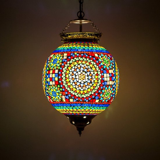 Mozaïeklamp hanglamp windlicht hanglamp buitenlamp plafondlamp van glas