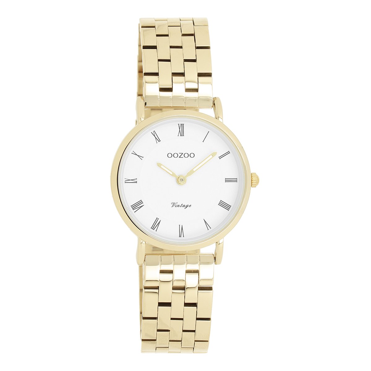 OOZOO Vintage series - Goudkleurige horloge met goudkleurige roestvrijstalen armband - C20376
