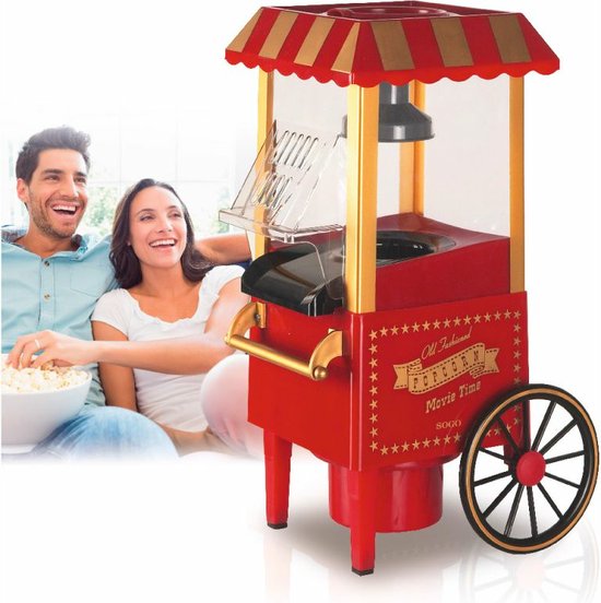 SOGO Popcorn Machine - Popcorn Maker - Popcorn Popper - Popcorn in 3 Minuten - 1200W - Rood/Wit — afbeelding 4