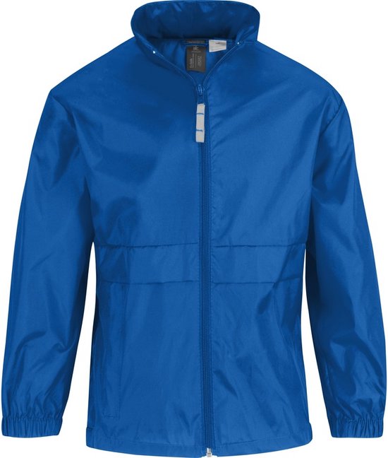 Regenkleding voor jongens/meisjes kobaltblauw - Sirocco windjas/regenjas voor kinderen 122/128 Kobalt