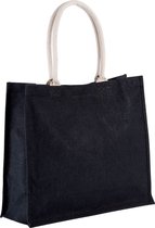 Sac cabas / cabas noir en jute 42 cm - Sacs cabas / cabas robustes
