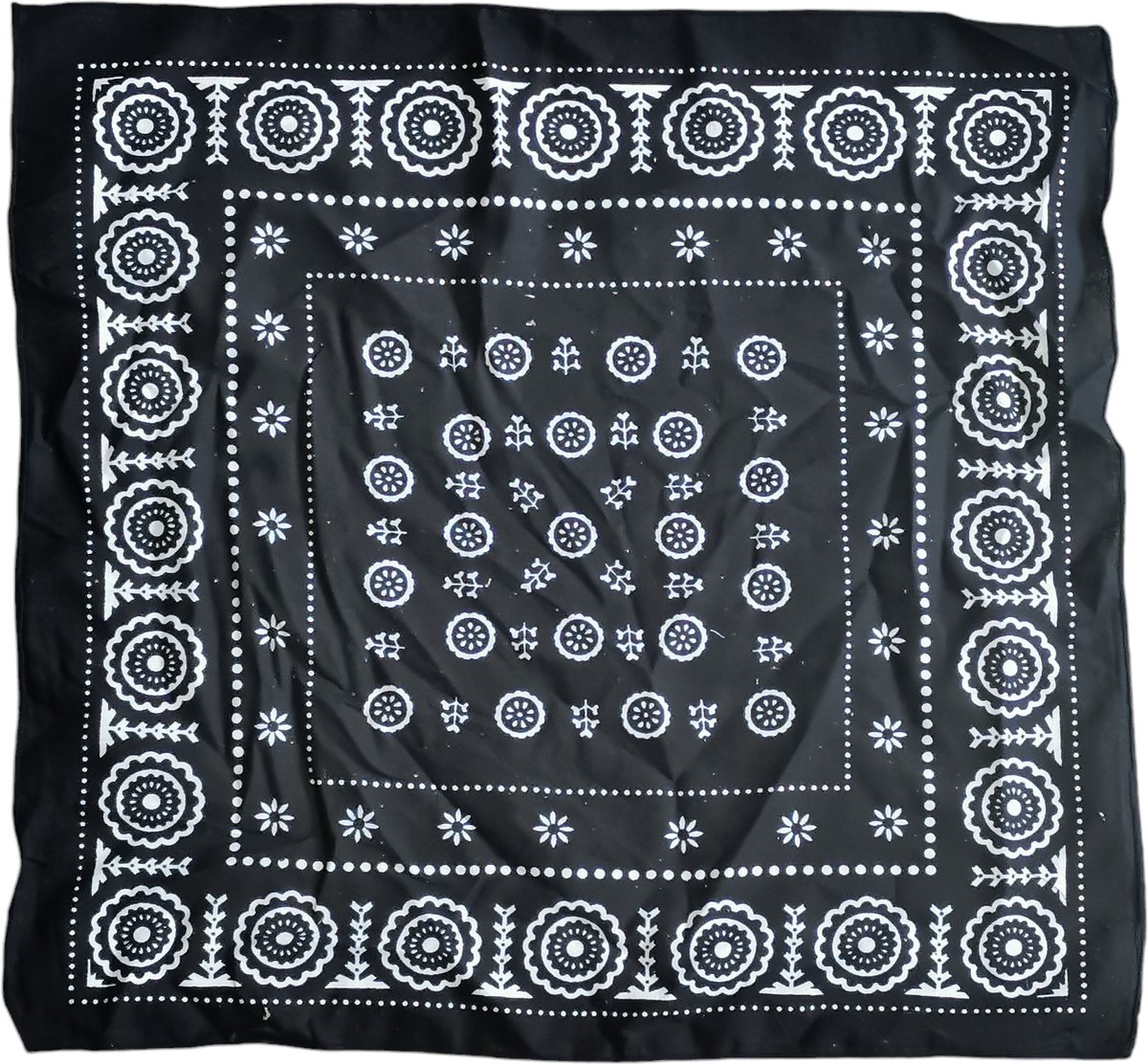 Goedkoopste Boerenbontzakdoek 48x48 cm Zwart - 10 Stuks